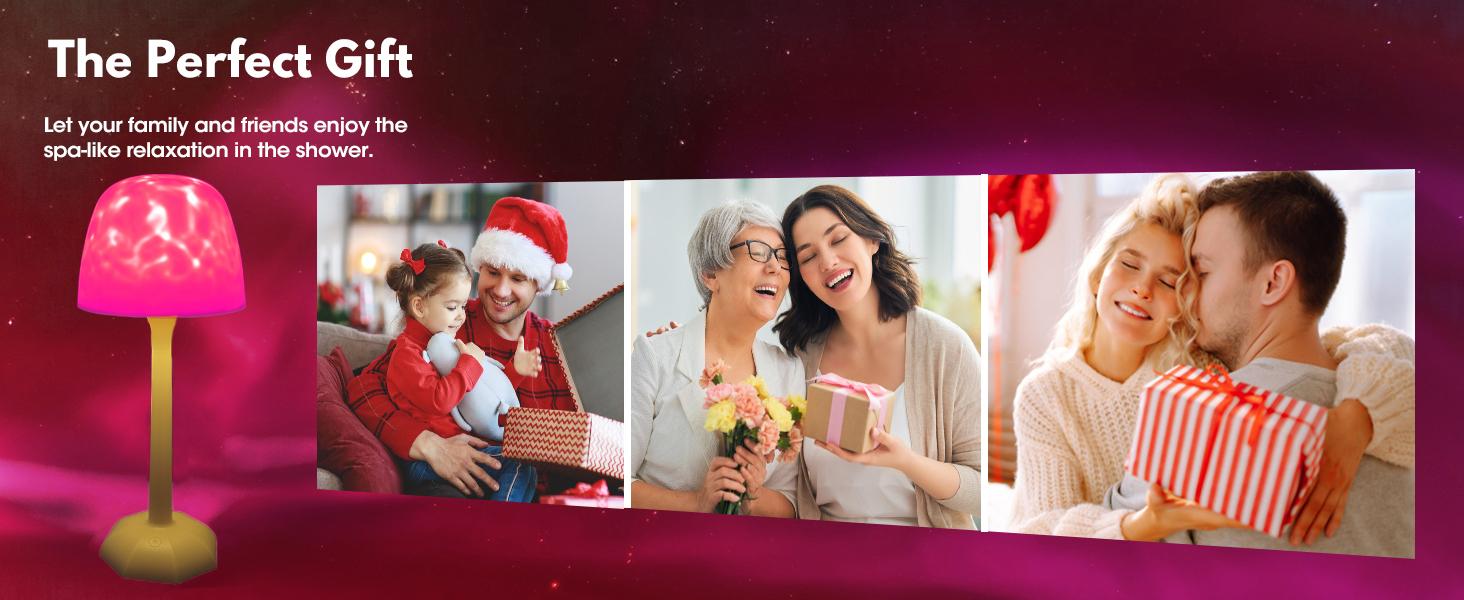 Waterproof 2-in-1 Shower Lamp – Ocean Wave Ambient Light & Projection Lamp, USB Rechargeable Bathroom Spa Night Light