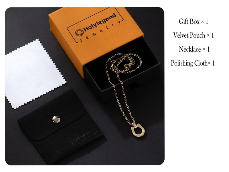 Holylegend 14K Real Gold Plated Horseshoe Letter Pendant Necklace for Women, Western Cowgirl Lucky Charm Jewelry with Clear CZ Diamonds, Symbol of Good Luck & Protection, Trendy Gold Plated Jewelry Gift