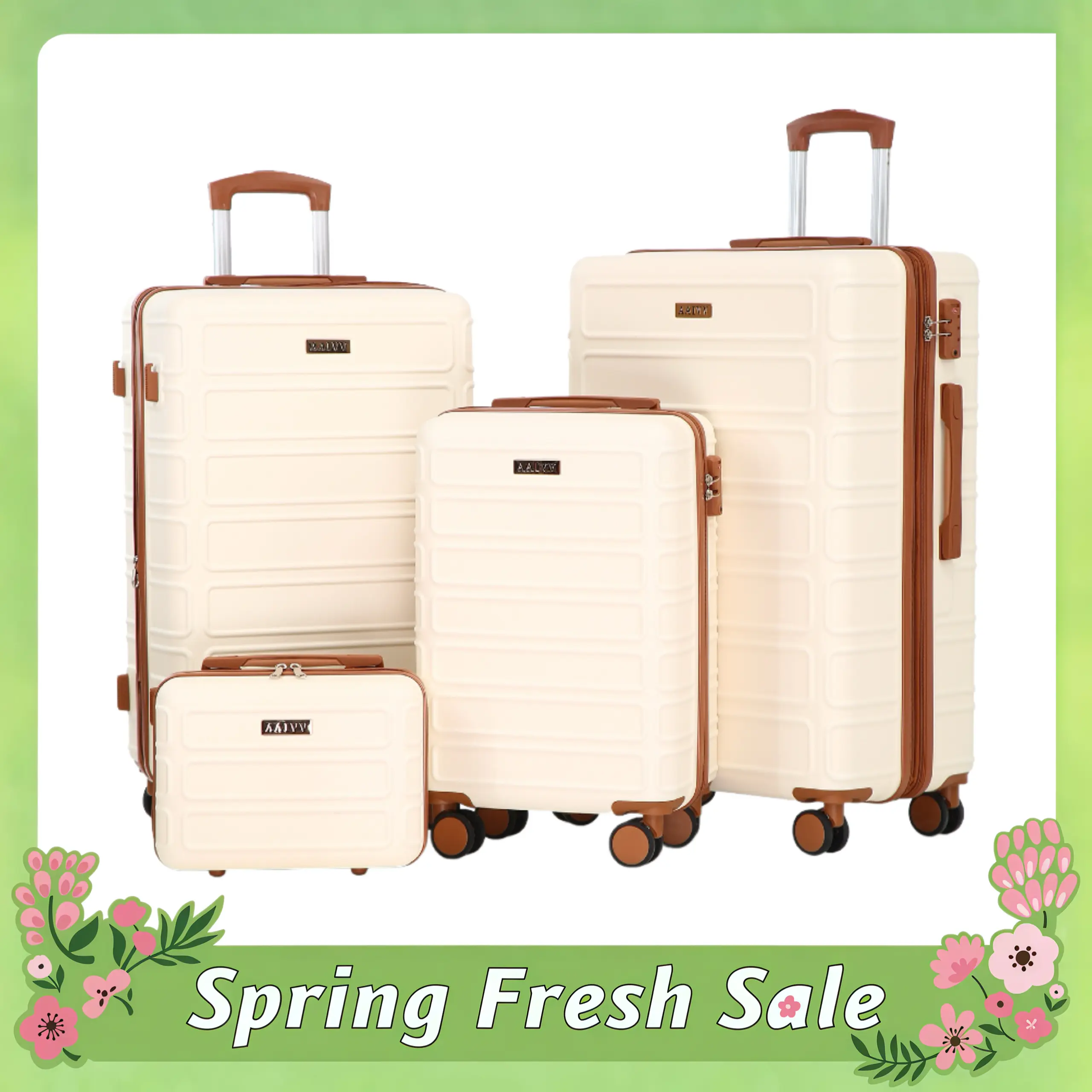 4 Piece Luggage Set, Expandable ABS Hardshell Suitcase with TSA Lock and 360° Spinner Wheels, Durable Travel Bags (13/20/26/28in) Ideal for Family Trips and Back to School