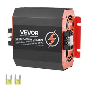 VEVOR 12V 20A DC to DC  Charger, 250W, On-Board  Charger for Lead-Acid, Lithium, AGM, GEL, and Flooded Smart Multi-Stage Charging, for RVs, Commercial Vehicles, Boats, Yachts