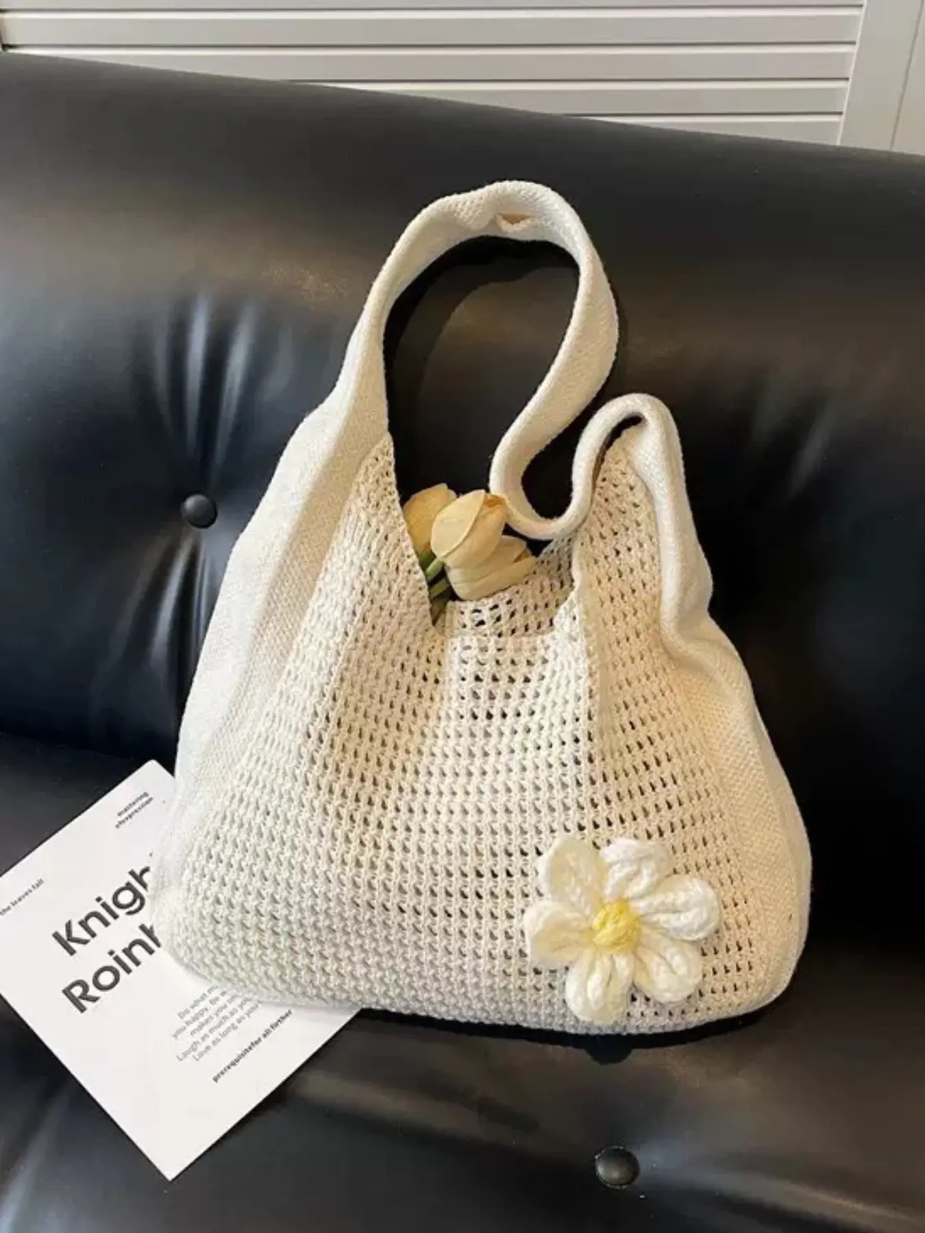 Boho Fashion Crochet Handbag, Single Shoulder Woven Beach Bag, Casual Shoulder Bag, Perfect for Vacation, Lightweight and Stylish, Ideal for Travel, Fashionable Bags, Handbag Shoulder Purse, Boho Shoulder Purses, Casual Trendy Bag