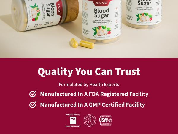 Snap Supplements - Blood Sugar Blend - 30 Servings - Natural Supplement Capsules Fitness Edible