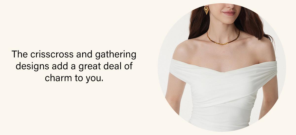 OGL Criss Cross Off Shoulder New Airy Brami Top Pure White Minimalist Basic Cami for Women SpringStatements