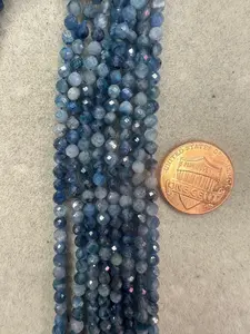 Kyanite facted round 3.5mm 16"strand