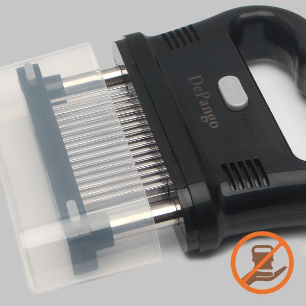 DePango Meat Tenderizer with 48 Stainless Steel Blades, Large Ergonomic Handle for Easy Pressing, Detachable Design for Thorough Cleaning, Ideal for Beef, Pork, Chicken