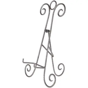 Bard's Scroll Antique Silver Collapsible Easel Stand