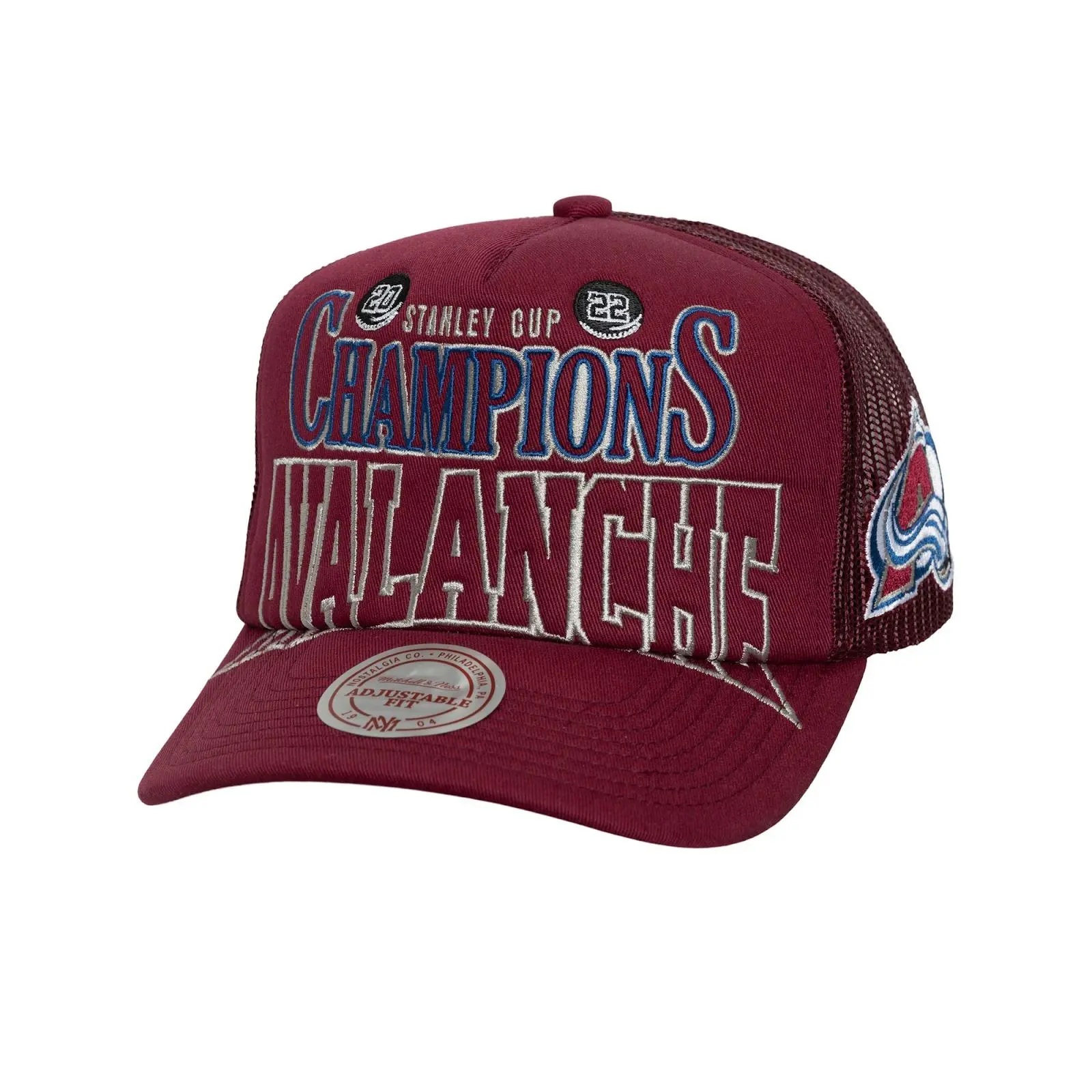 Colorado Avalanche Unisex Casual Cotton Graphic Burgundy Big Champ Adjustable Trucker Hat