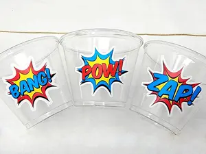 SUPERHERO PARTY CUPS - Superhero Cups Superhero Birthday Superhero Party Superhero Decorations Superhero Party Favors Superhero Decorations