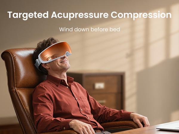 RENPHO Smart Migraine Massager, Voice Control, Eyeris Calina, Valentines Day Gift Choice for Man Women Heated Eye Mask and Slidable Temple Massage for  Sleep Improve and Stress Relief