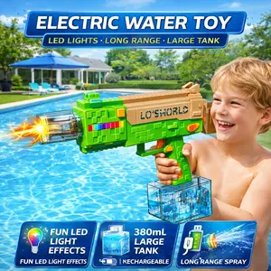 2026 New Version Rechargeable Electric Water Toy for Kids & Adults, LED Lights, Large Tank, Long Range Water Spray for Summer Pool Backyard Beach Play