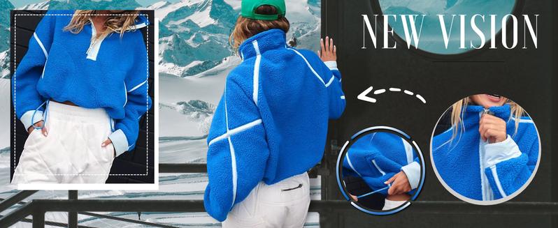 Yeokou Womens Half Zip Sherpa Fleece Pullover Soft Oversized Sweatshirt with Pockets Warm Fuzzy Sweater Yeokou Womens Half Zip Sherpa Fleece Pullover Soft Oversized Sweatshirt with Pockets Warm Fuzzy Sweater