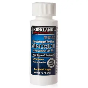 Kirkland Signature Minoxidil for Men 5% Extra Strength Hair Regrowth Solution 1 Month Supply Unscented Topical Treatment
