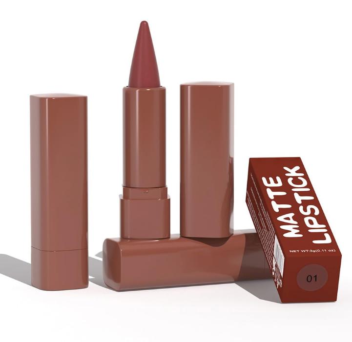 3Pcs Warm Brown Maroon Dark Wine Red Gradient Matte Lipstick Lip Liner Crayon Combo Pencil Set for Women Long Lasting, Cream Lip Liner and Lipstick Combo Makeup，Flawless Gradual Ombre Effect