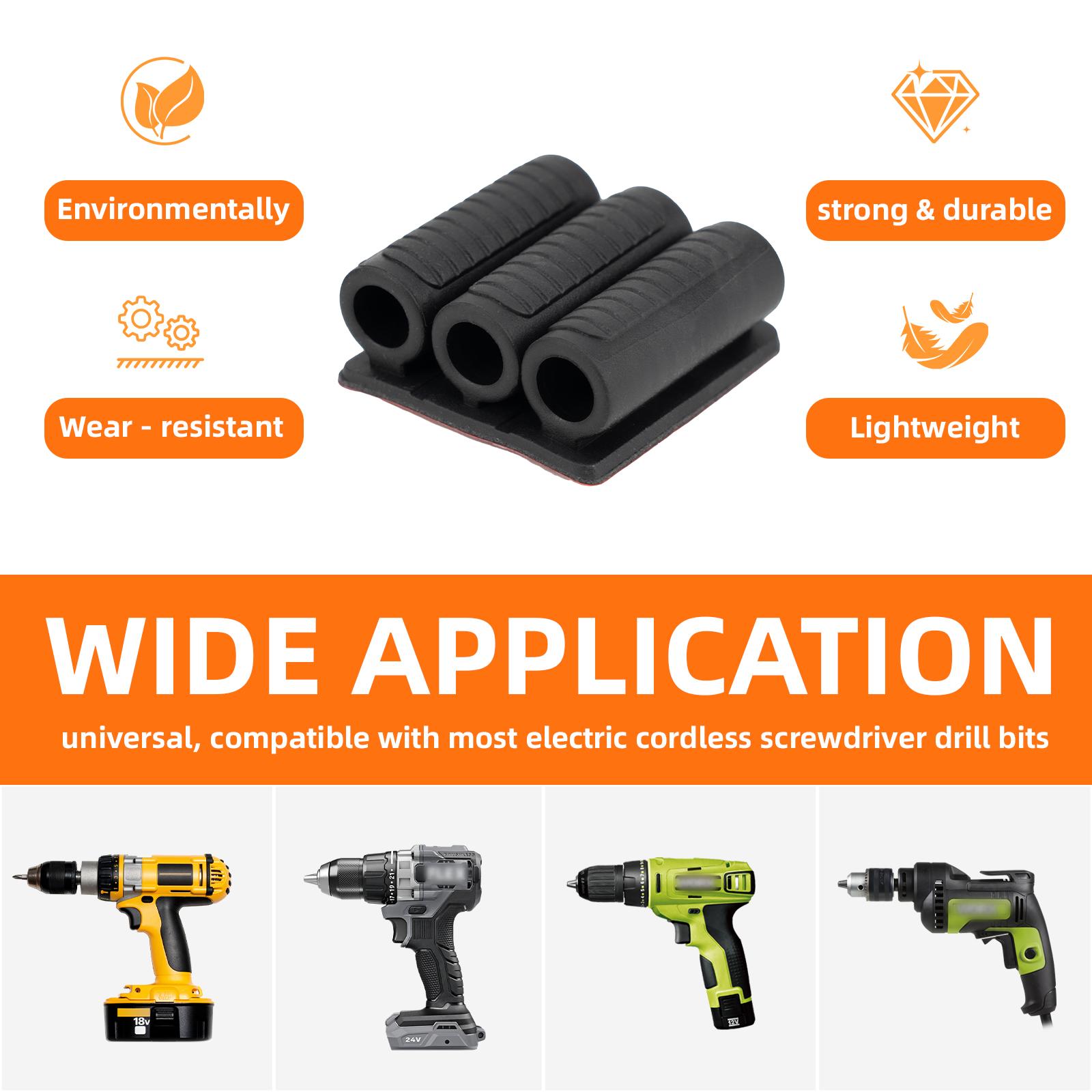20 Pcs Universal Self-Adhesive Drill Bit Gripper,Universal Fit Drill Bit Holders for Impact Drivers and Drills,Drill Bit Sleeve Organizer Strong Adhesive Attach to Impact Drivers, Hold 6 Drill Tips on Side of Power Drill,SnapFixMate,TikTokShopBlackFriday