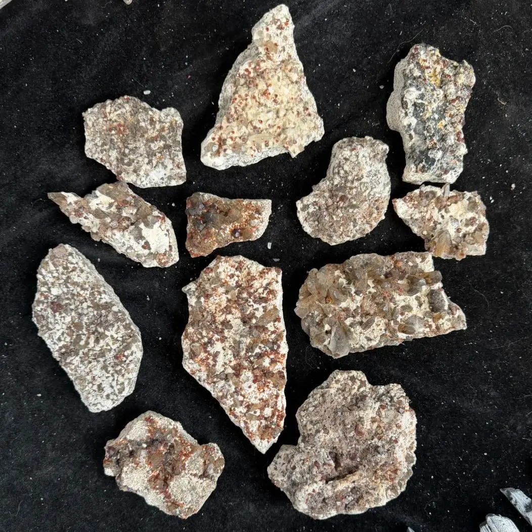 [Earth Archive] Garnet on Feldspar with Hyalite Opal & Smoky Quartz | Crescent Cast