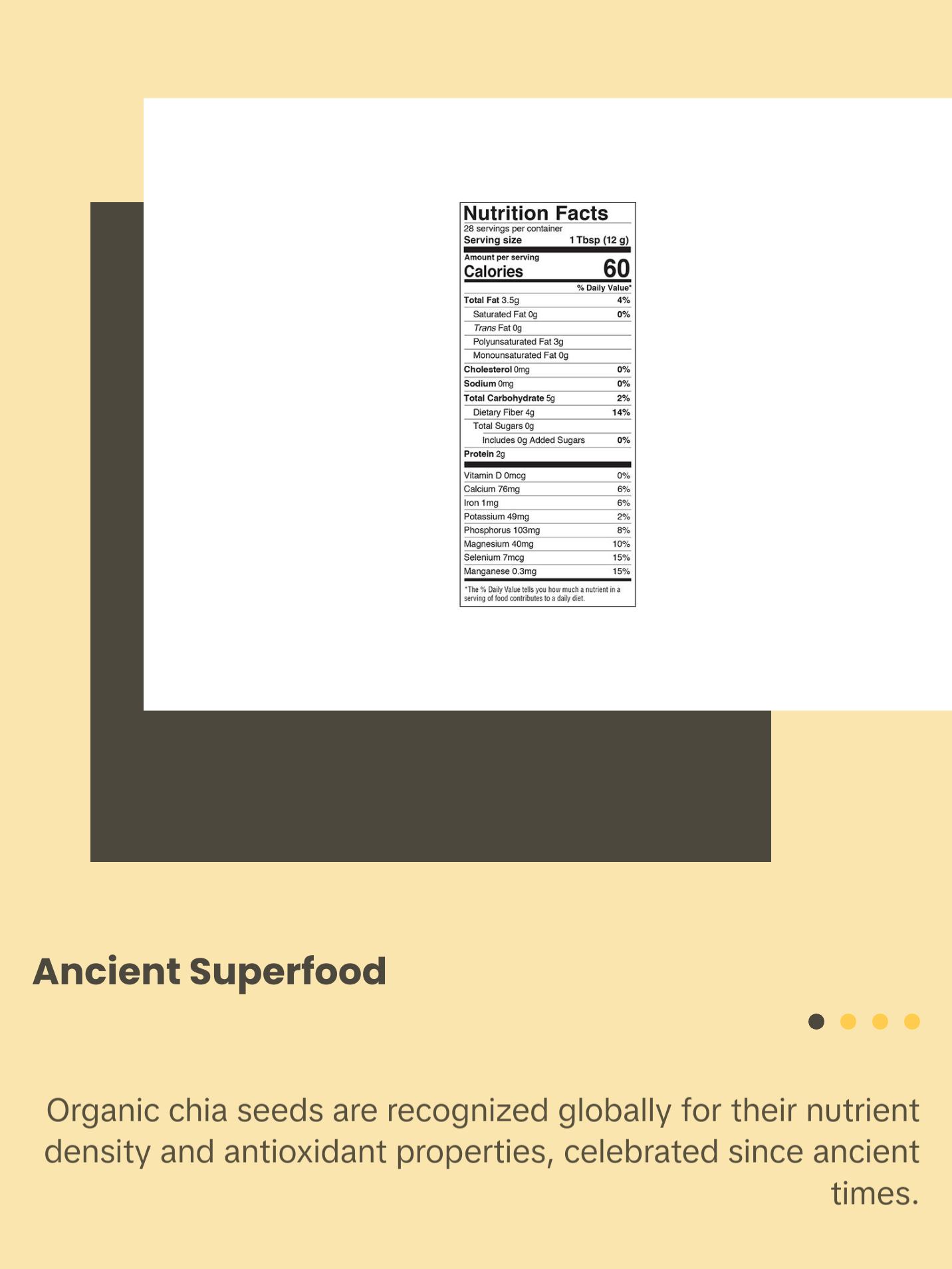 Barlean's Organic - Chia Seed - Ancient superfood & super antioxidant Vegan Fiber