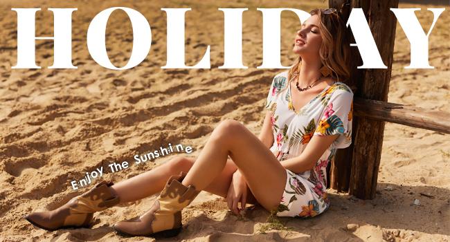 Ekouaer Womens Swimsuit Coverup Short Sleeve Beach Cover Up Dress V Neck Bikini Beachwear Casual Loose Fit Womenswear