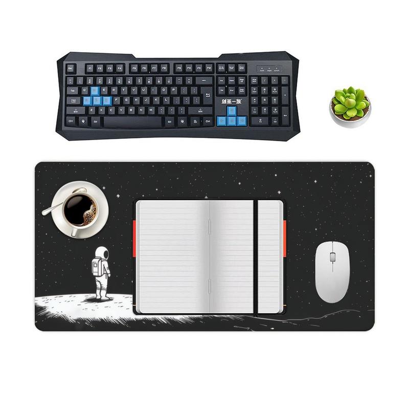 Astronaut Pattern Mouse Pad, Non slip Washable Rubber Base Thick & Comfortable Desk Mat for Laptops, Keyboards & Office Use