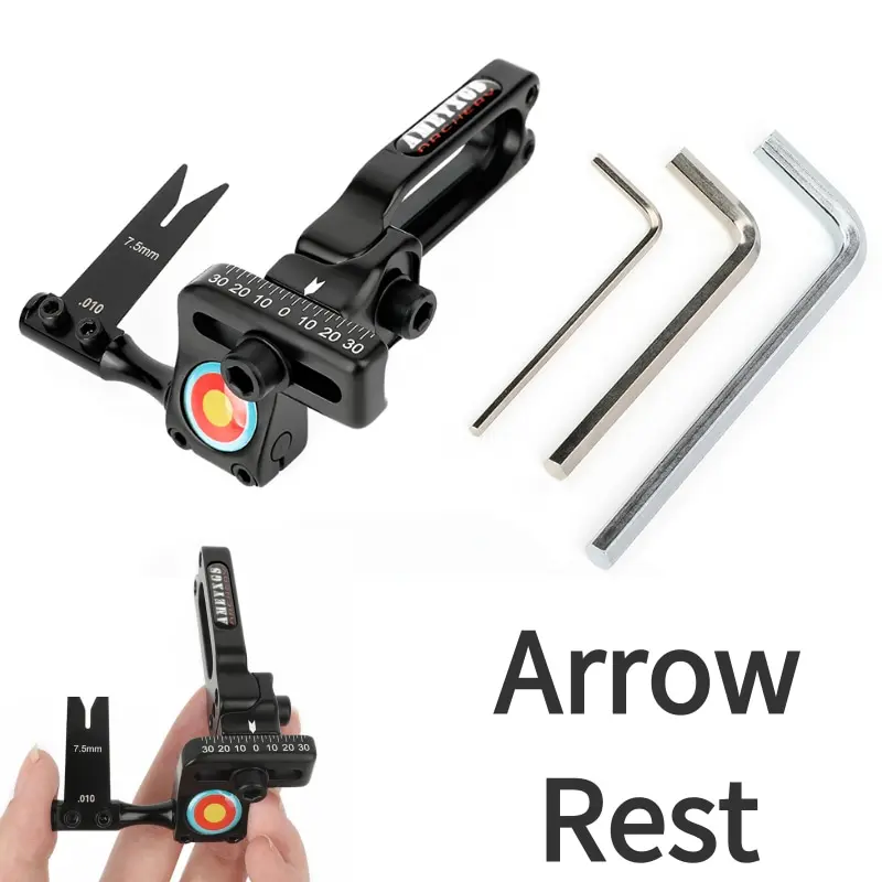 1 piece arrow rest features durable structure against bending deformation after repeated release, adjustable arrow path for various arrow sizes and firm fork notch to secure arrow shaft, serving as essential accessory for daily archery practice.