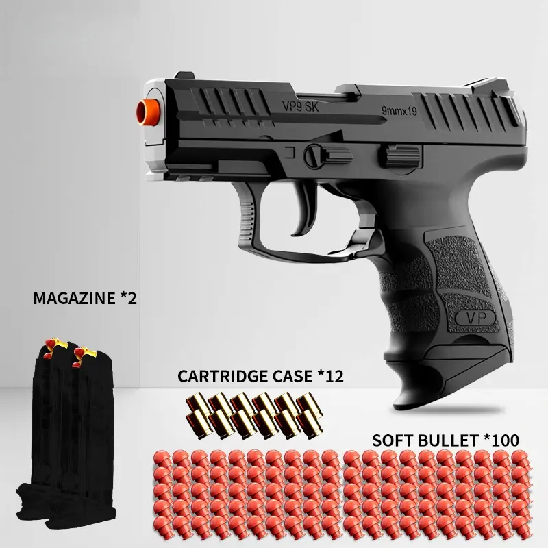 VP9 New Toy Gun [Upgraded Version] Shell Throwing, Outdoor Sports Use, Perfect Gift Choice [Black]