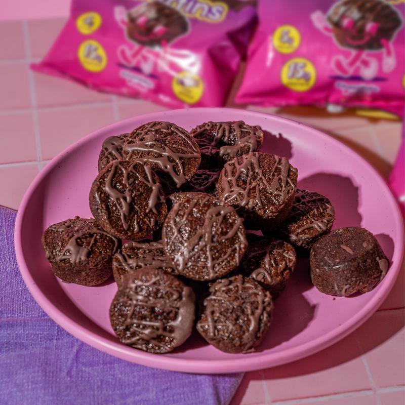 Chocolate Fudge Prime Bites Protein Mini Muffins - 15g Protein, Low Sugar, 5g Collagen