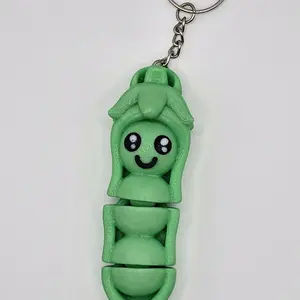 Pea Pod Keychain, Flexi Pea Pod Fidget Toy
