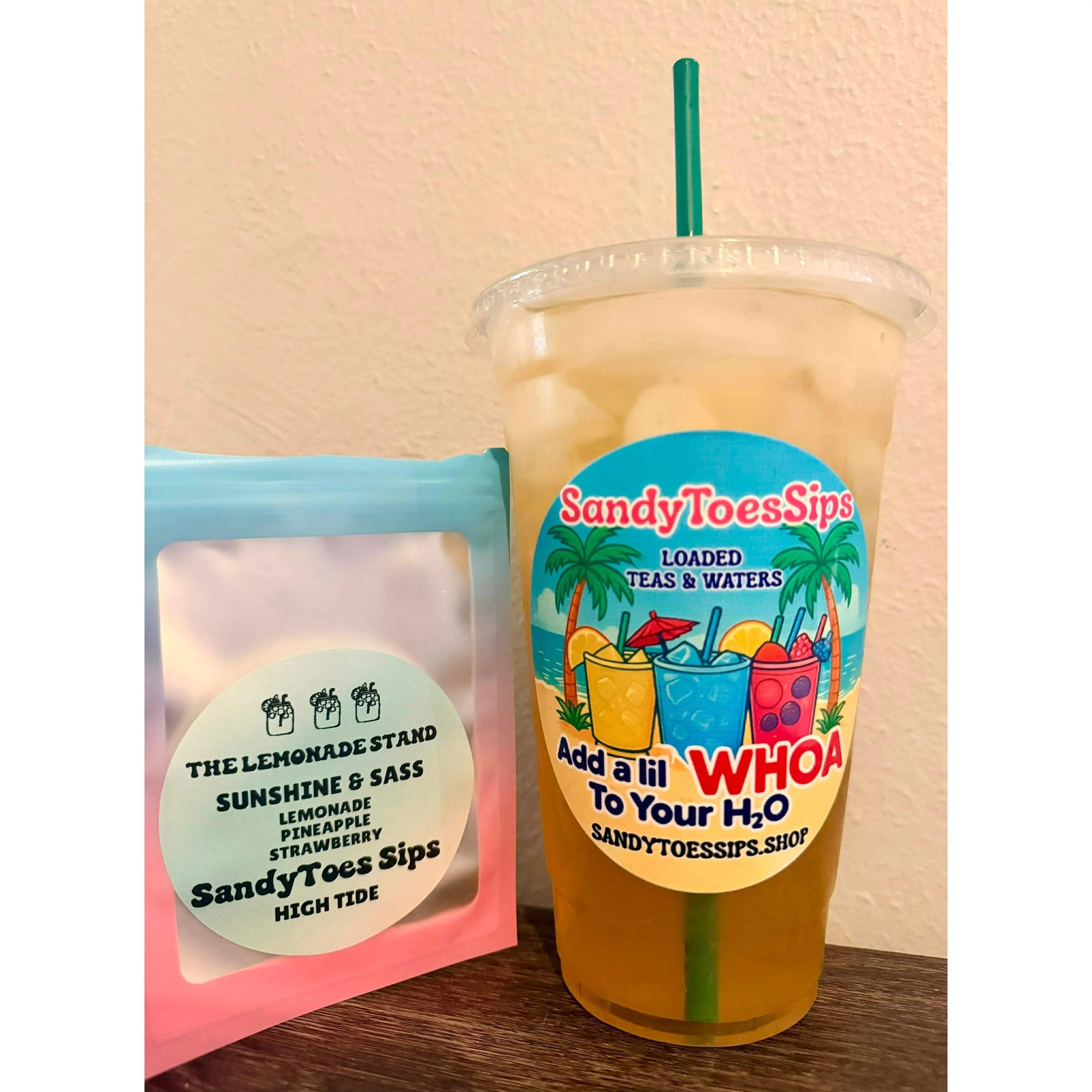 SandyToes Sips Multi-Flavor Collagen-Infused Fruit Tea - Sugar-Free, Gluten-Free Drink with Strawberry, Pineapple Flavors for Healthy Choices (Also Available as Loaded Water)