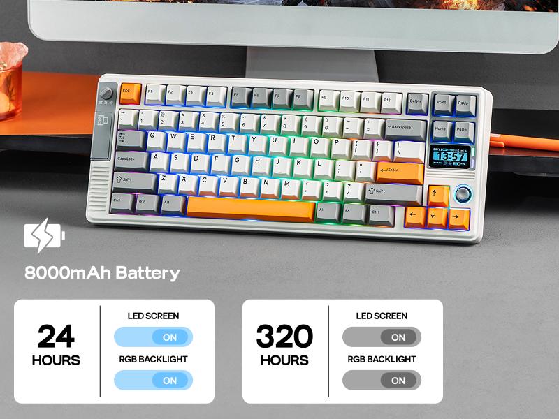 EPOMAKER RT85 Gasket 75% Wireless Mechanical Keyboard Joystick & DIY Screen Tri-Mode BT/USB/2.4Ghz 5-Layer Paddings Hot-Swappable PBT Keycap gaming accessories keyboards for gaming creamy keyboard TikTokShopSpringGlowUp EPOMAKER RT85 Gasket 75% Wireless Mechanical Keyboard Joystick & DIY Screen Tri-Mode BT/USB/2.4Ghz 5-Layer Paddings Hot-Swappable PBT Keycap gaming accessories keyboards for gaming creamy keyboard TikTokShopSpringGlowUp