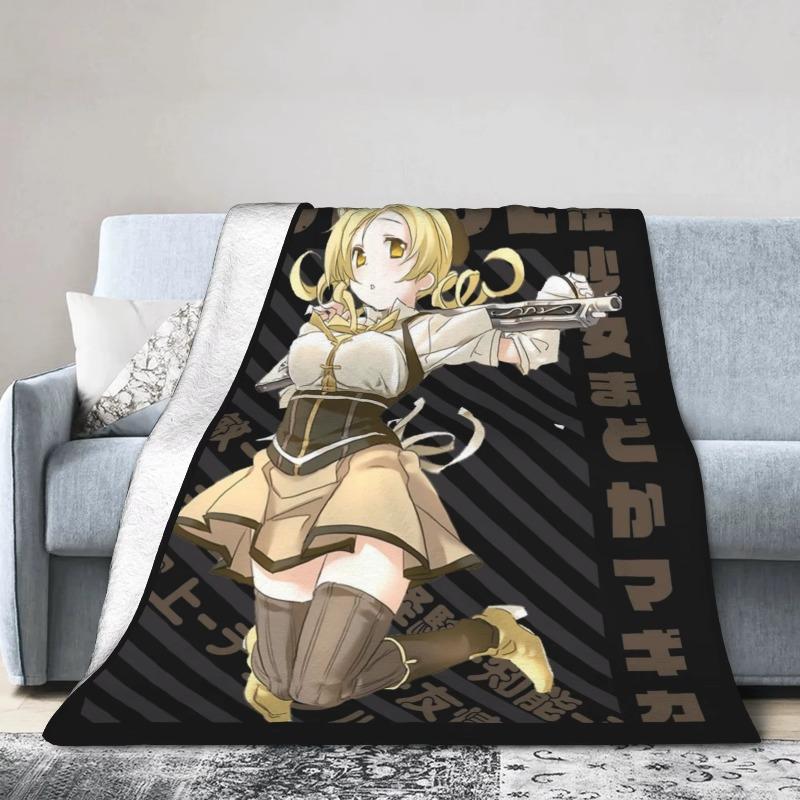 Mahou Shoujo Mami Tomoe Blanket Flannel  Winter Madoka Magica Anime Breathable Warm Throw Blanket for Bed Bedroom Bedspreads