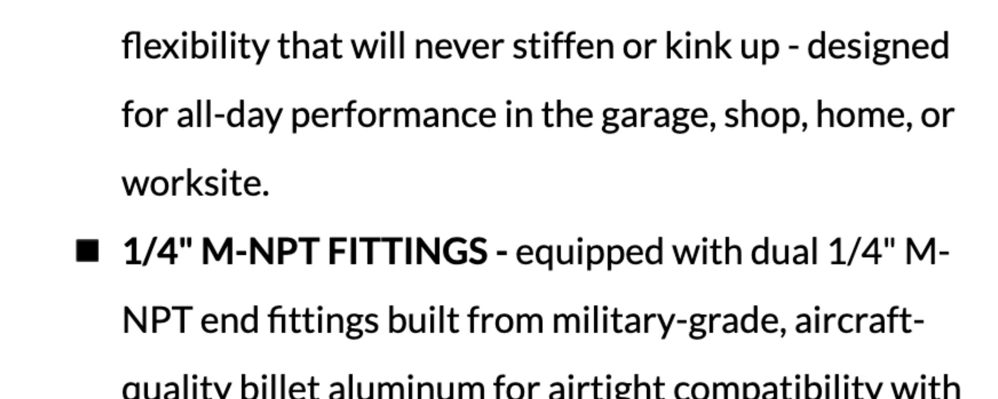 FlexPro™ Hybrid Air Hose (3/8" x 50 ft) | Dual 1/4" M-NPT Fittings (Storm Gray)