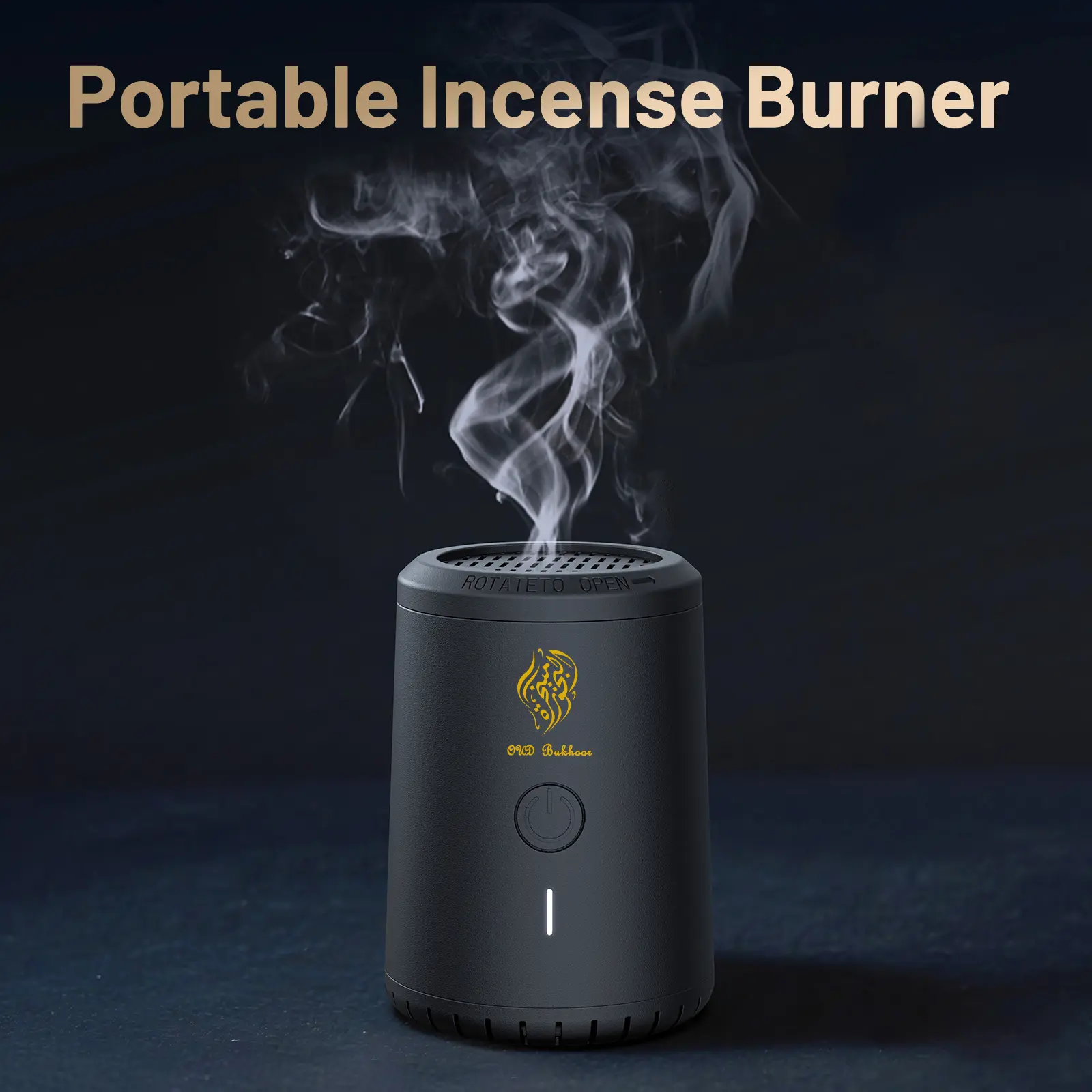 BK-118 Mini Rechargeable USB Electric Incense Burner - Metal Body Aroma Diffuser with Auto Shut-Off, Room Home Decor for Muslim Users