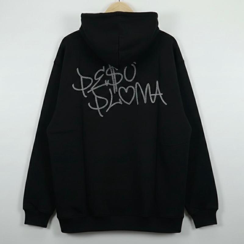 Peso P rhinestone unisex adult hoddie