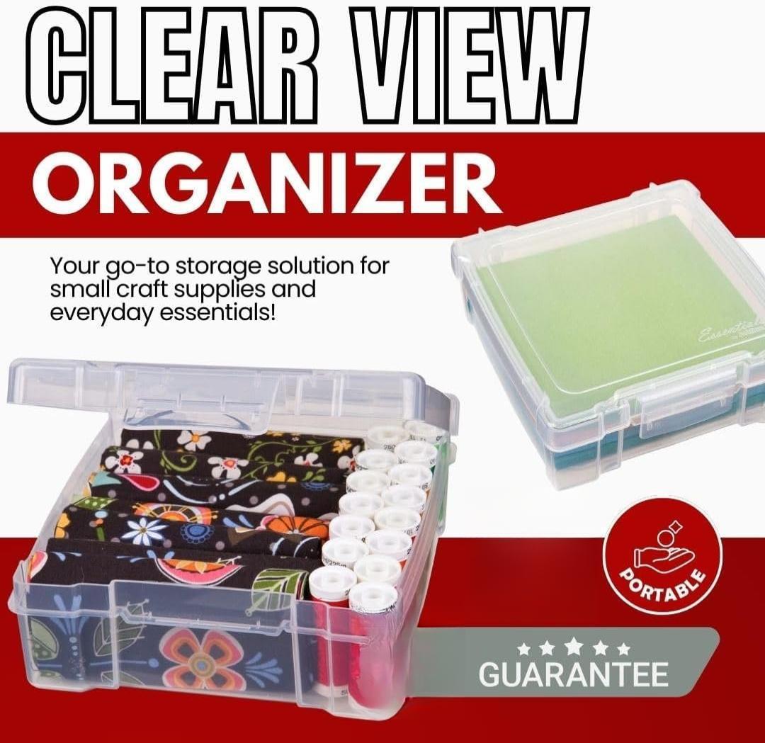 6953AB ClearView 6" x 6" Box Art & Craft Organizer, [1] Plastic Storage Case, Clear