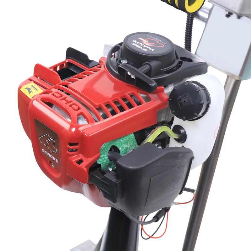 900W 35.8cc Gas Powered Concrete Consolidator 4 Stroke Engine 573lbs Force for 3.2-16ft Screeds Construction Tunnels Bridges Red Black Silver
