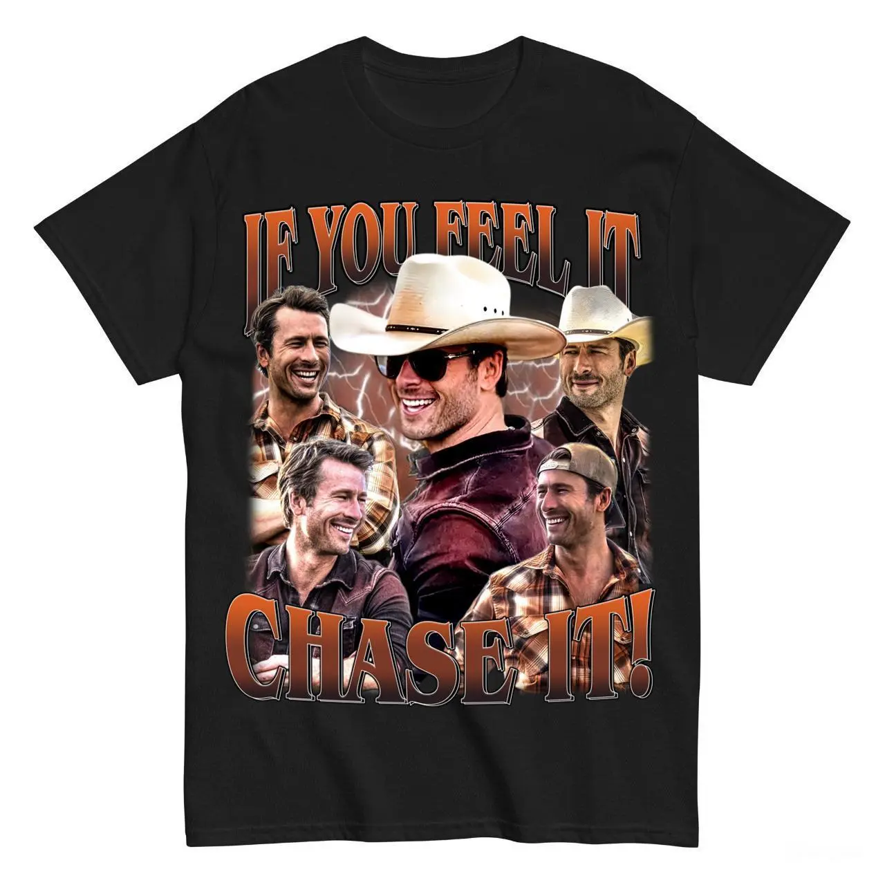 [Sale up to 35%] If You Feel It, Chase It , Glen Powell as Tyler Owens Tshirt Gift Men's T-Shirt Casual Crewneck