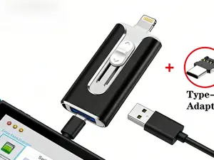 4 in 1 Portable Type-C Plug & Play Flash Drive,Push-pull Design Flash Drive, High-speed TransferFlash Drive, Phone Storage Expansion Vintage forchristmas gifts smart