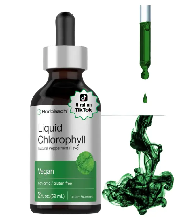 Horbäach Liquid Chlorophyll Drops | 2 fl oz | Natural Peppermint Flavor | Vegan, Non-GMO & Gluten Free Formula