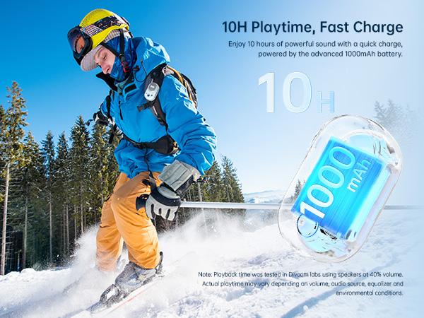 Divoom Itour-S Portable Mini Wearable Bluetooth Speaker with Big Audio Punchy Bass Clip-On Design IP67 Waterproof Dustproof 10 Hours Playtime for Home Travel Office and Outdoors