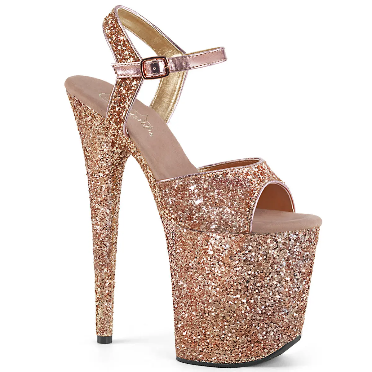 Pleaser 810LG Women's Classy High Heels - Glitter Finish Platform Sandals, Stylish Prom Shoe