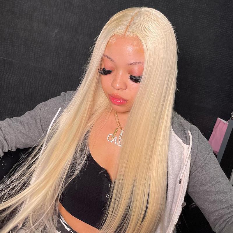 MORE FACE Straight 613 Blonde Hair Wear Go Glueless Wig 4x6 HD Lace Wig Human Hair Preplucked With Natural Hairline