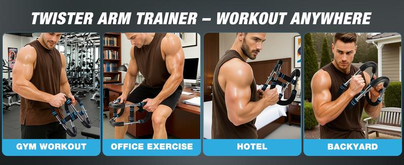 WARMOUNTS Twister Arm Trainer, Adjustable Chest Workout Equipment, Arm Trainer for Men, Shoulder Muscle Training, Portable Spring Resistance Home Fitness Equipment
