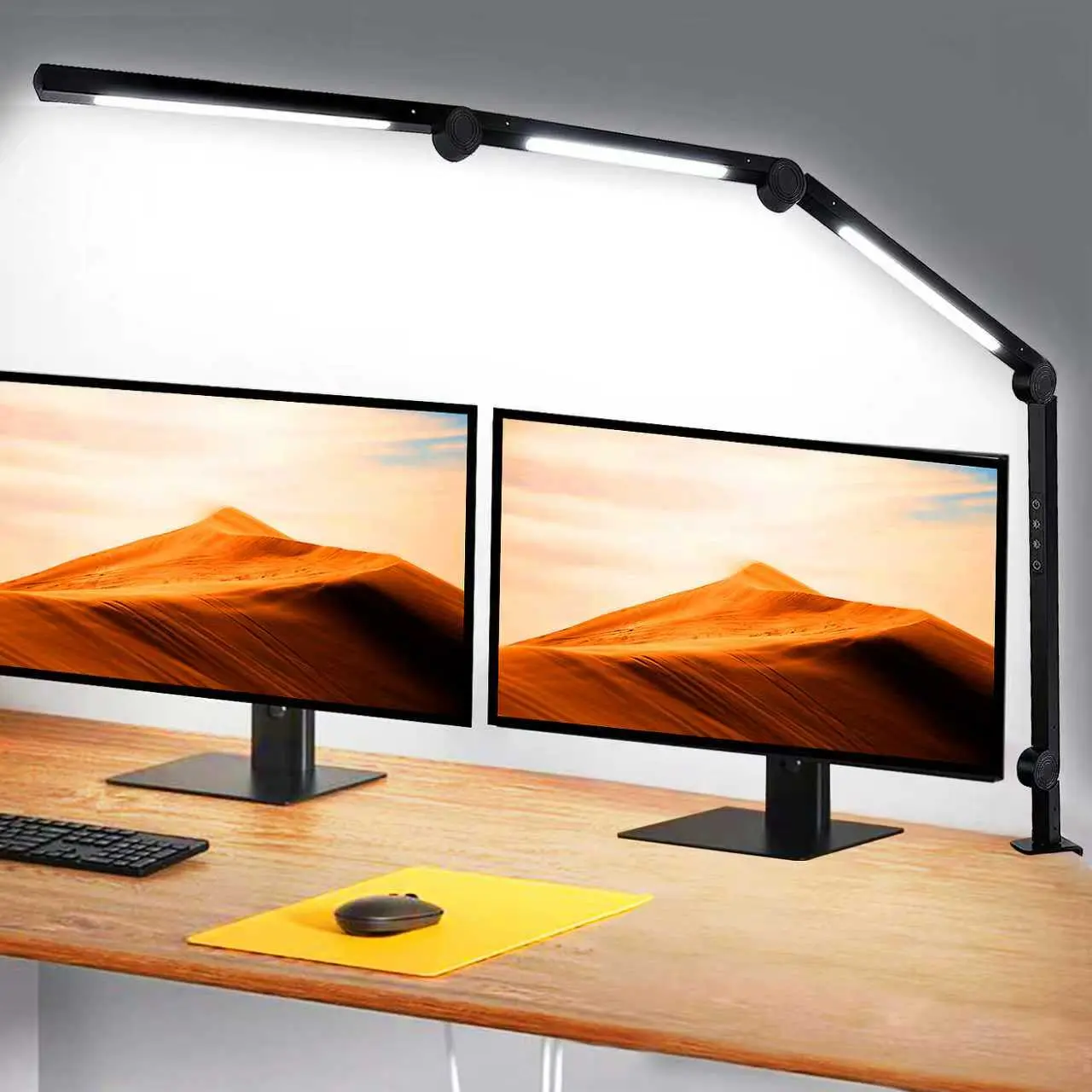 ARTBLEPRO LED Desk Lamp with Clamp, 4 Sections Arm, Flexible Swing Arm, 3 Light Sources, 4 Color Modes, 5 Brightness Levels, Eye-Caring Soft Lights, Flicker-Free, Aluminum Body, Memory Function, Adjustable Indoor Lighting, Adjustable Leds, Led Light,sohoc