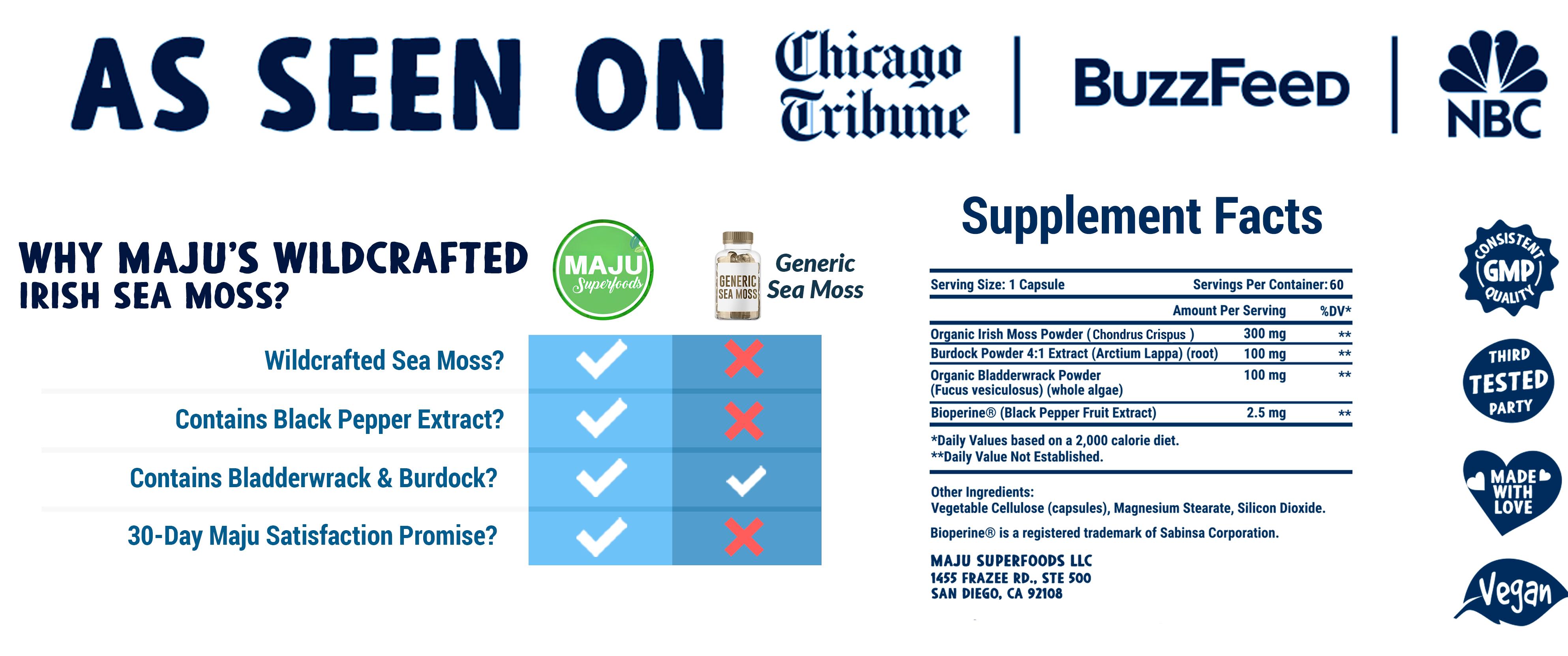 Limited Reserve Sea Moss Bundle - Golden Sea Moss (60ct) & Purple Chondrus Crispus Capsules (60ct), Edible Dietary Healthcare, Mineral Support