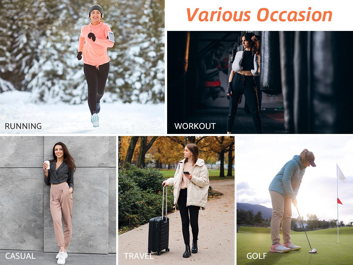 G Gradual Fleece Lined Pants Women 27.5"/29" Golf Pants 3 Pockets Water Resistant Warm Sweatpants for Cold Weather Warmth Elastic Drawstring Casual Wear G Gradual Fleece Lined Pants Women 27.5"/29" Golf Pants 3 Pockets Water Resistant Warm Sweatpants for Cold Weather Warmth Elastic Drawstring Casual Wear