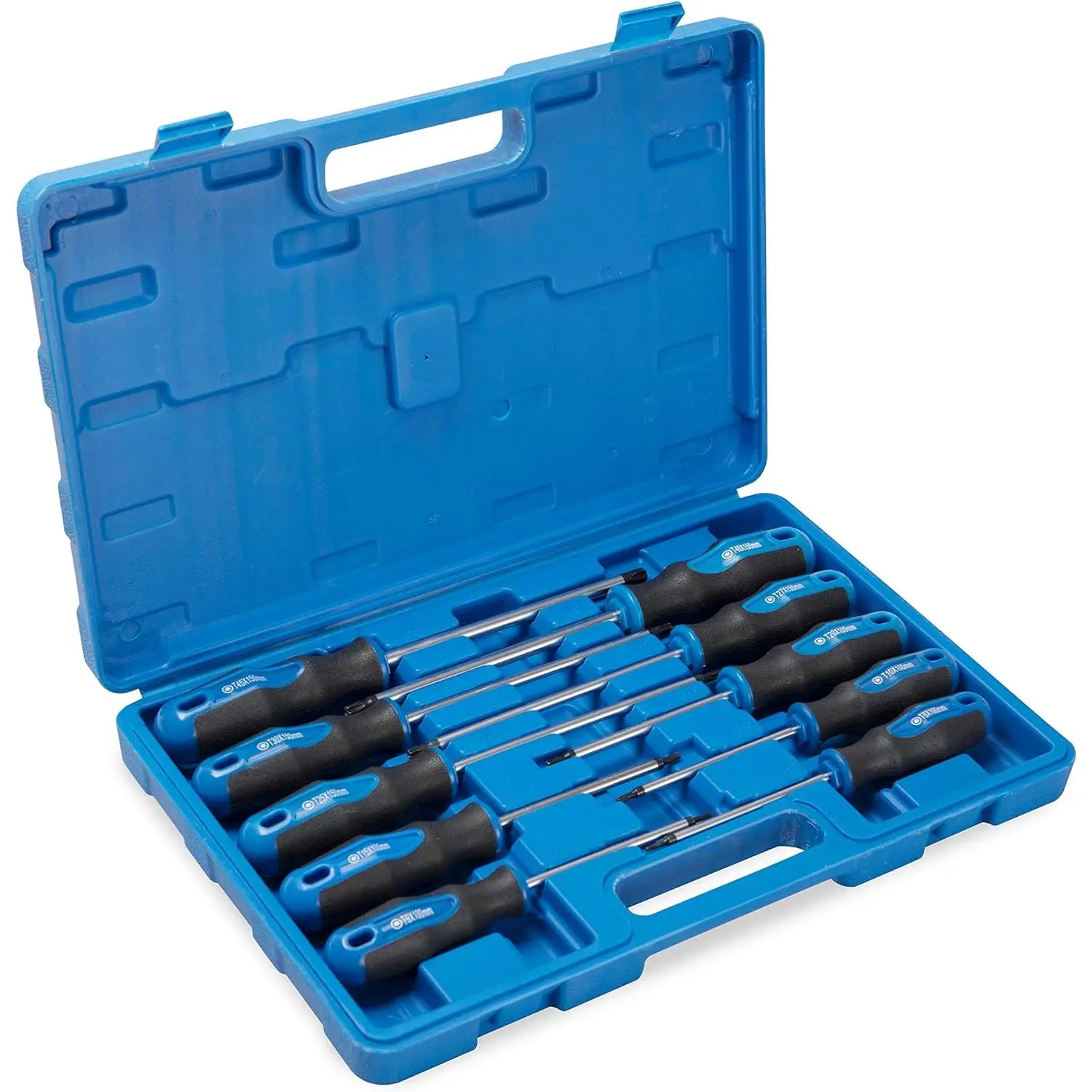 Women's Torx Screwdrivers Tool Kit, 10- Black Finished Tip with Center Hole, Professional Cushioned Grip High Torque Set