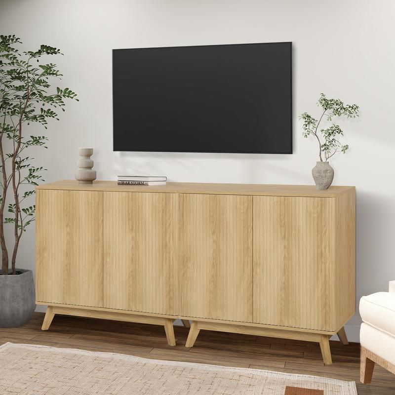 Giratree 2 3 Doors Sideboard Cabinet, Mid Century Farmhouse Fluted Credenza Sideboard Long Buffet Cabinet with Storage for Kitchen, Dining Room Coffee Cabinet, Office, Living Room TV, Entryway Cabinet Giratree 2 3 Doors Sideboard Cabinet, Mid Century Farmhouse Fluted Credenza Sideboard Long Buffet Cabinet with Storage for Kitchen, Dining Room Coffee Cabinet, Office, Living Room TV, Entryway Cabinet