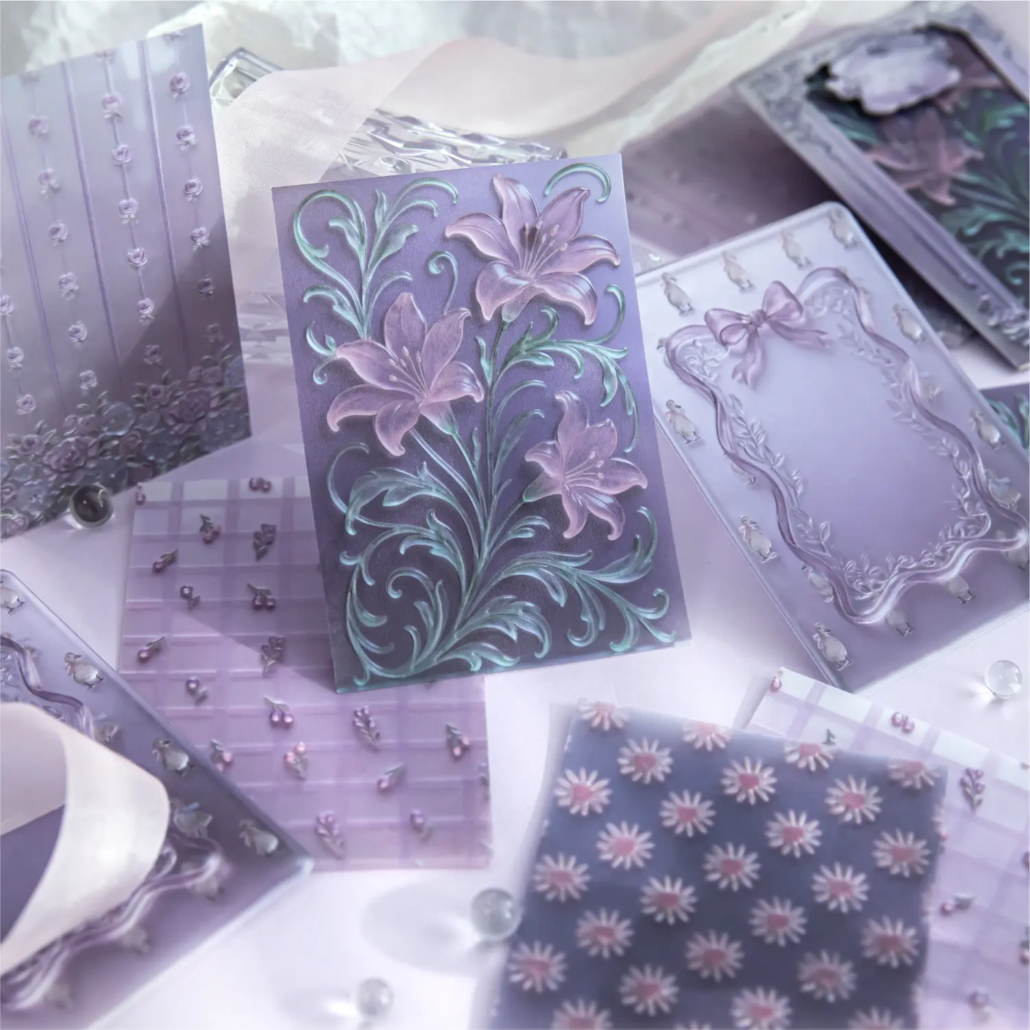 60 Pcs Translucent Vellum Paper Rectangle Cutouts - Garden Theme "Soft Glass Garden" Ins-Style, 2.91 In Scrapbook Supplies Collage Sheets, Ample Material for DIY Scrapbooking & Stamping Projects