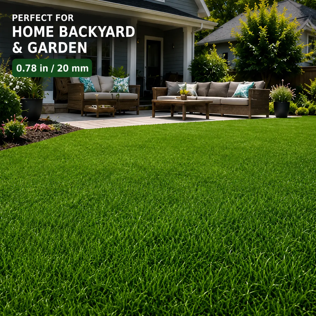 Pet Safe Artificial Grass Turf 0.4in Thick Dense, Heavy Duty Synthetic Lawn Fake Grass for Dogs Backyard Patio, No Mowing Waterproof UV Resistant Stain Resistant Outdoor Landscape, 7x20FT