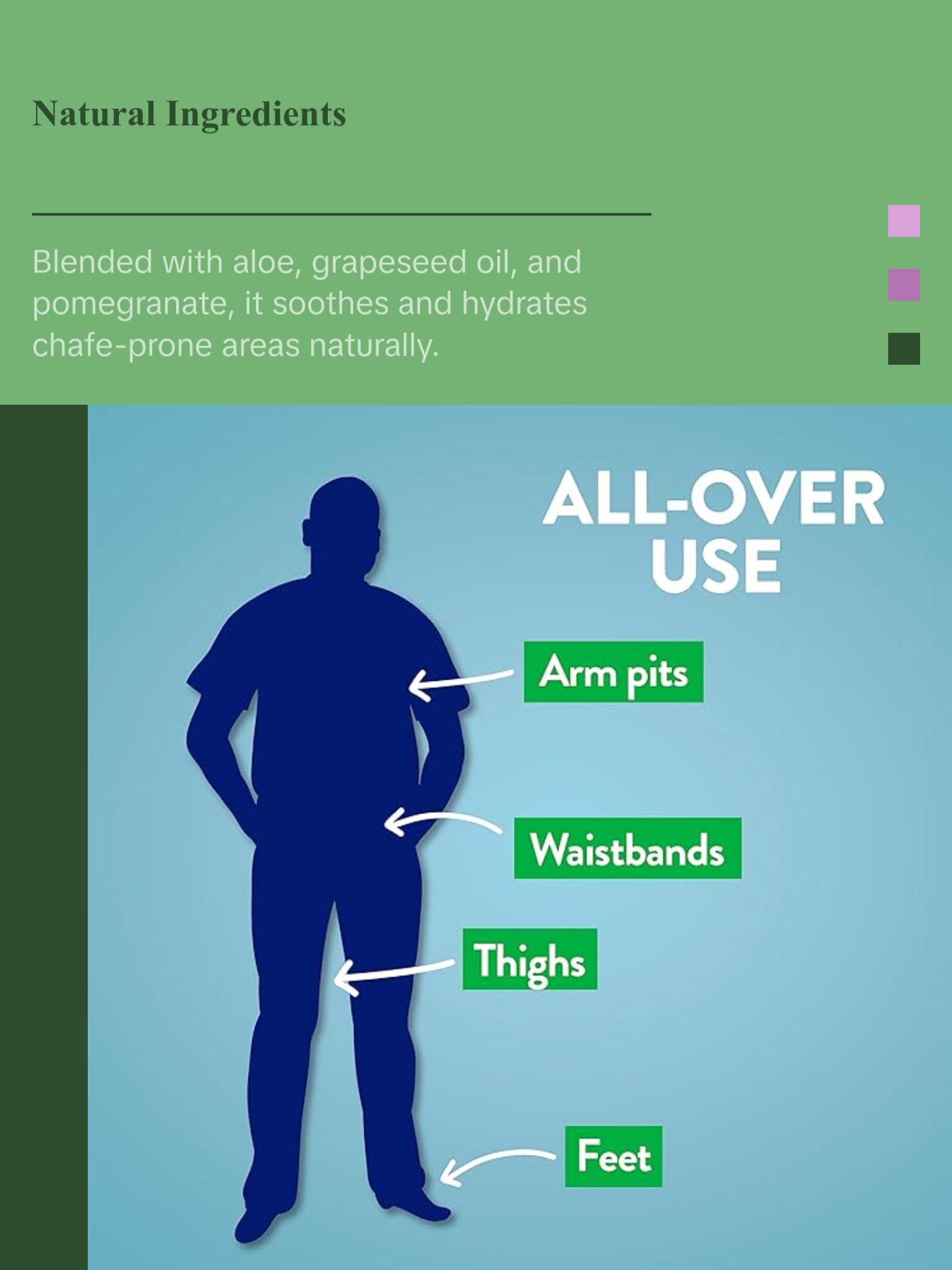 Megaman Friction Fighter Go Anti-Chafe Stick | Prevents skin chafe & irritation | Thighs, arms, & more | 2.12 oz