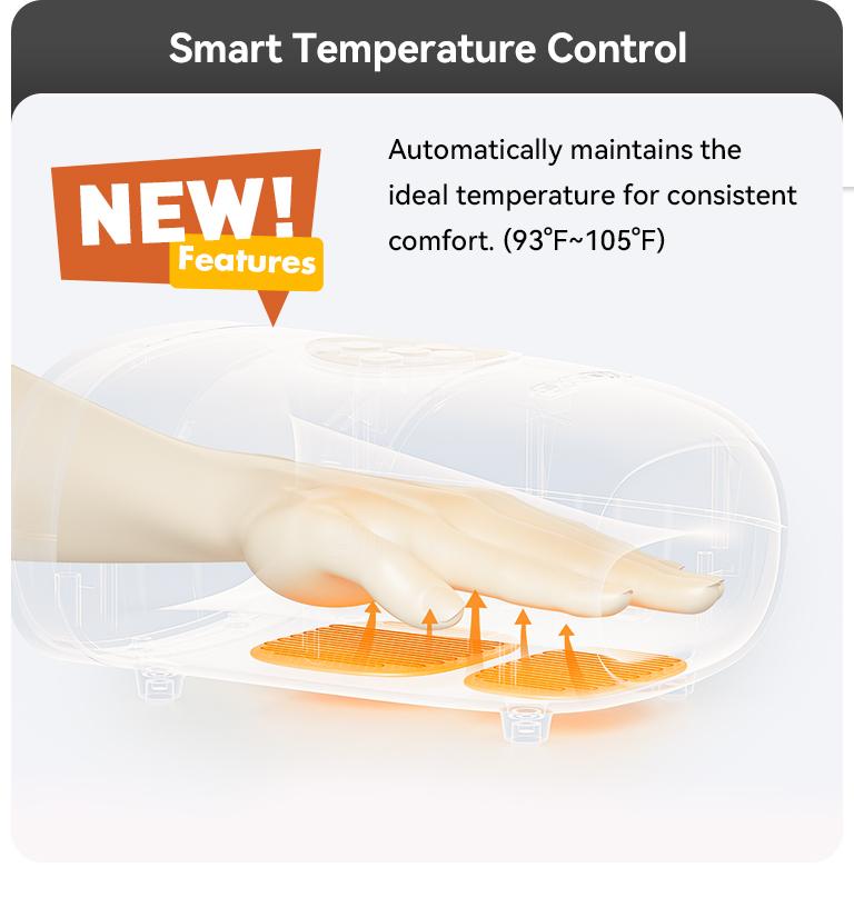 [Plus Model] CINCOM Upgraded Hand Massager (BLACK), Cordless Hand Massager with Heat for Gifts